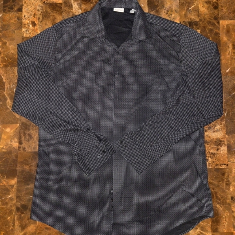 Reaction Kenneth Cole Men's Black and White Patterned Shirt